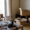 査定前に分けた箱とテーブル